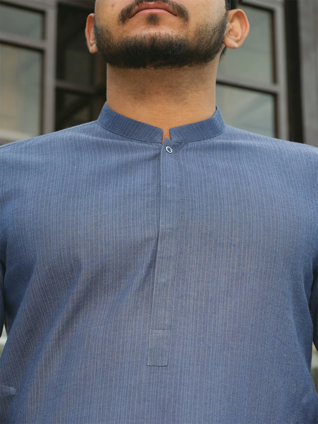 Blue Cotton Kurta - AL-K-754 - Image 3