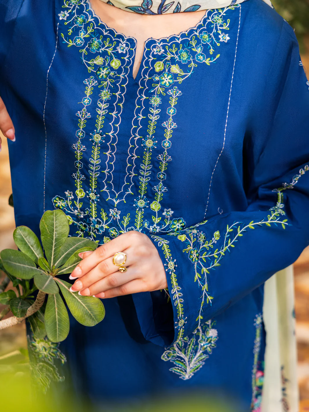 Blue Cotton Stitched 3PC - ALP-3PS-2627 - Image 3