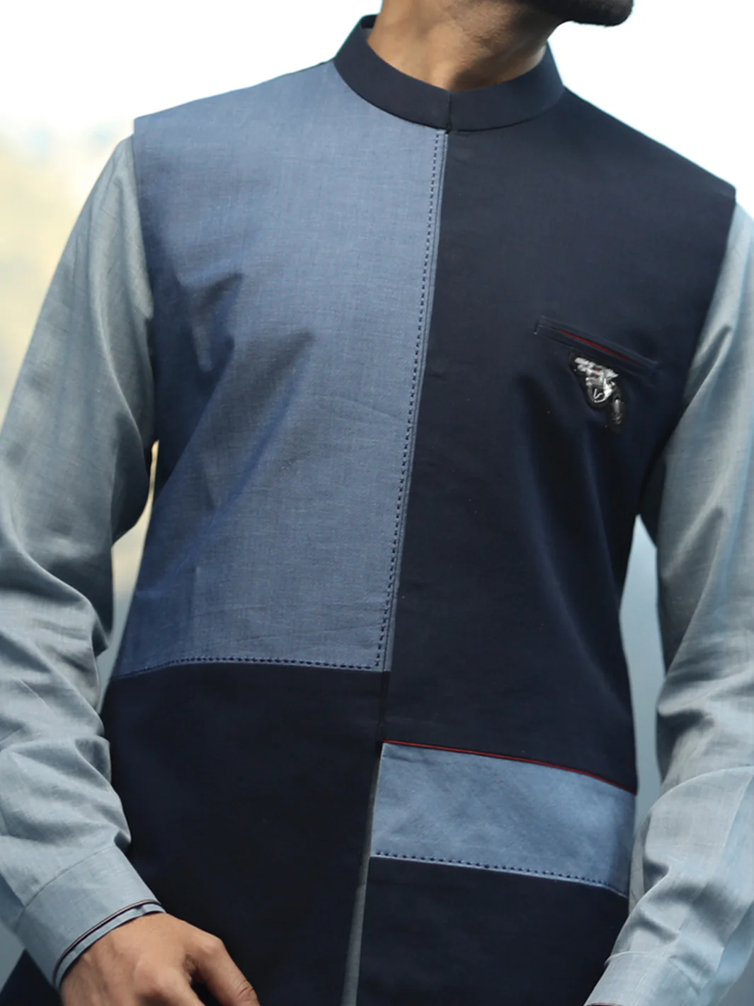 Blue Denim Waistcoat - WC-214 - Image 2