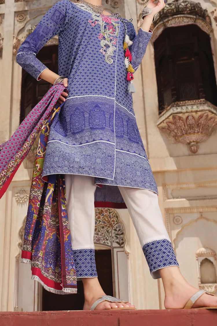 Blue Lawn 3Pc Stitched - ALP-721