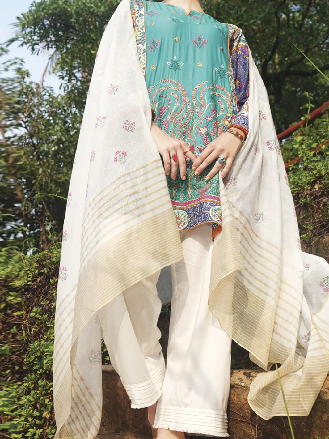 Blue Lawn 3Pc Unstitched - ALP-617