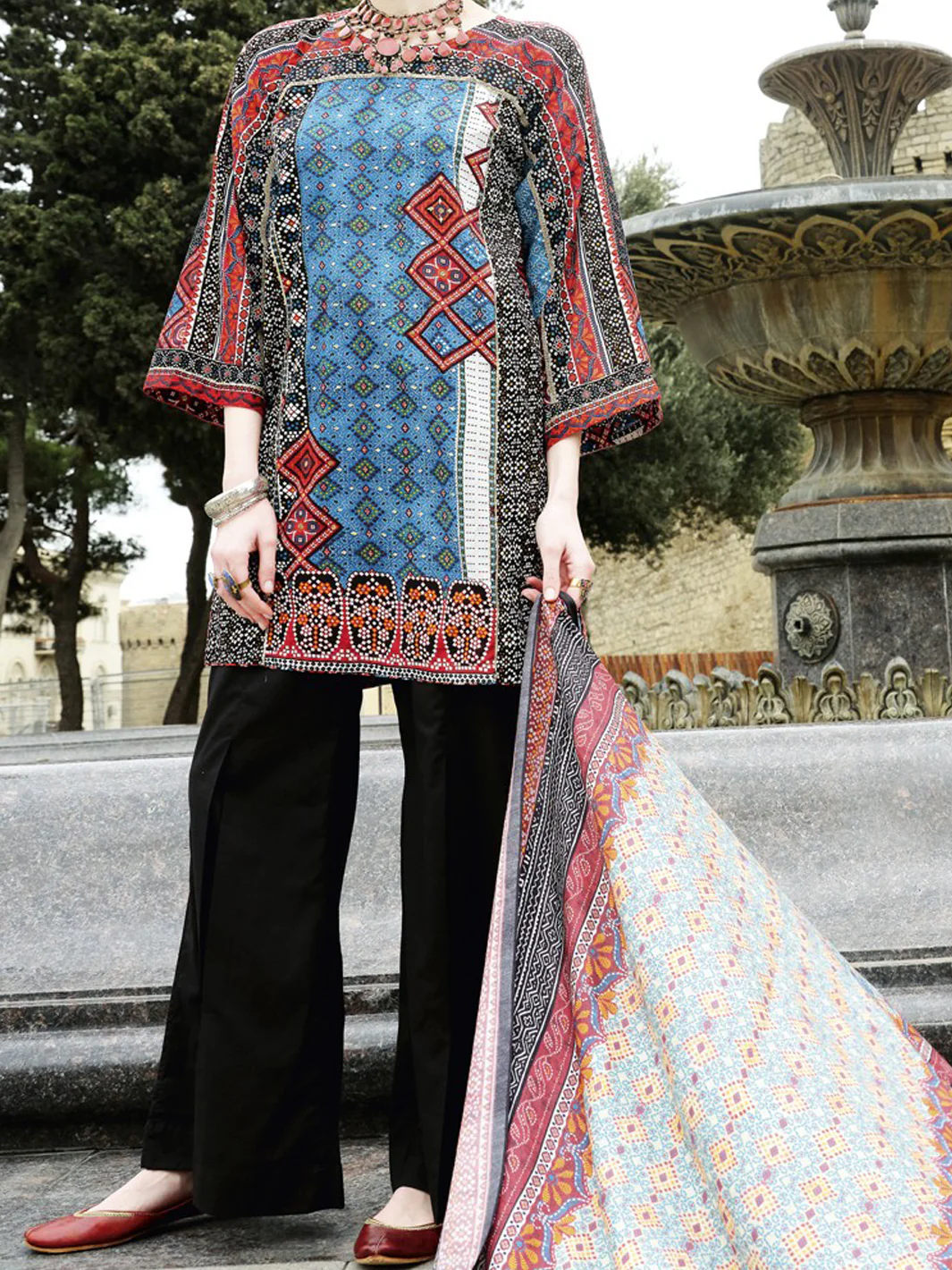 Blue Lawn 3Pc Unstitched - ALP-674