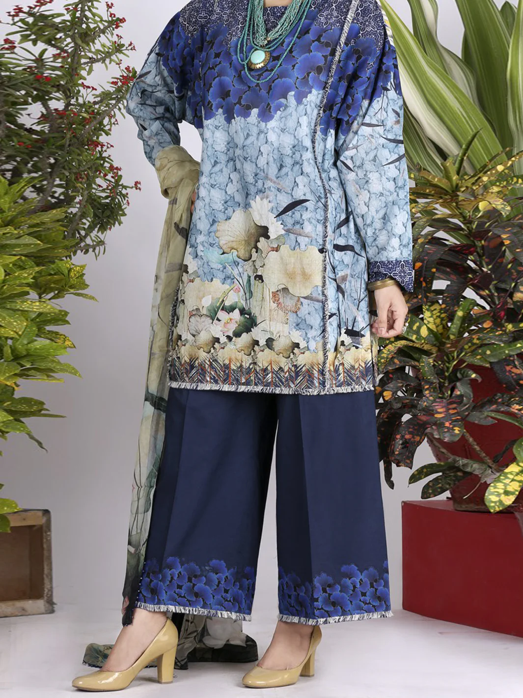 Blue Lawn 3Pc Unstitched - ALP-717