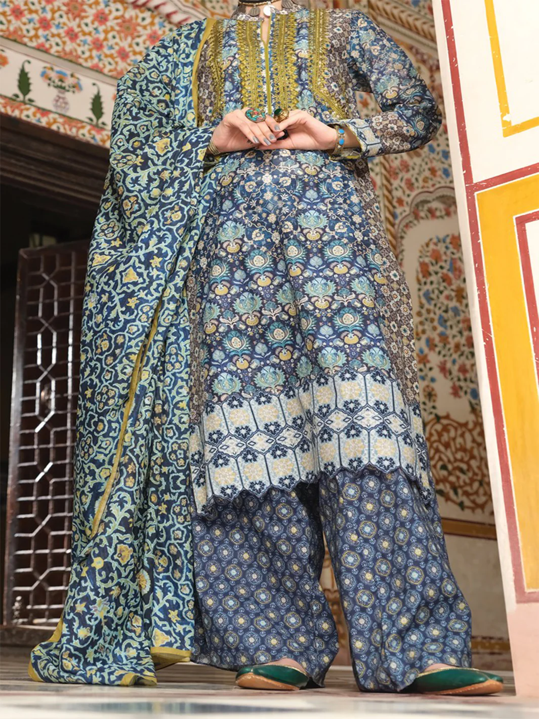 Blue Lawn 3Pc Unstitched - ALP-746