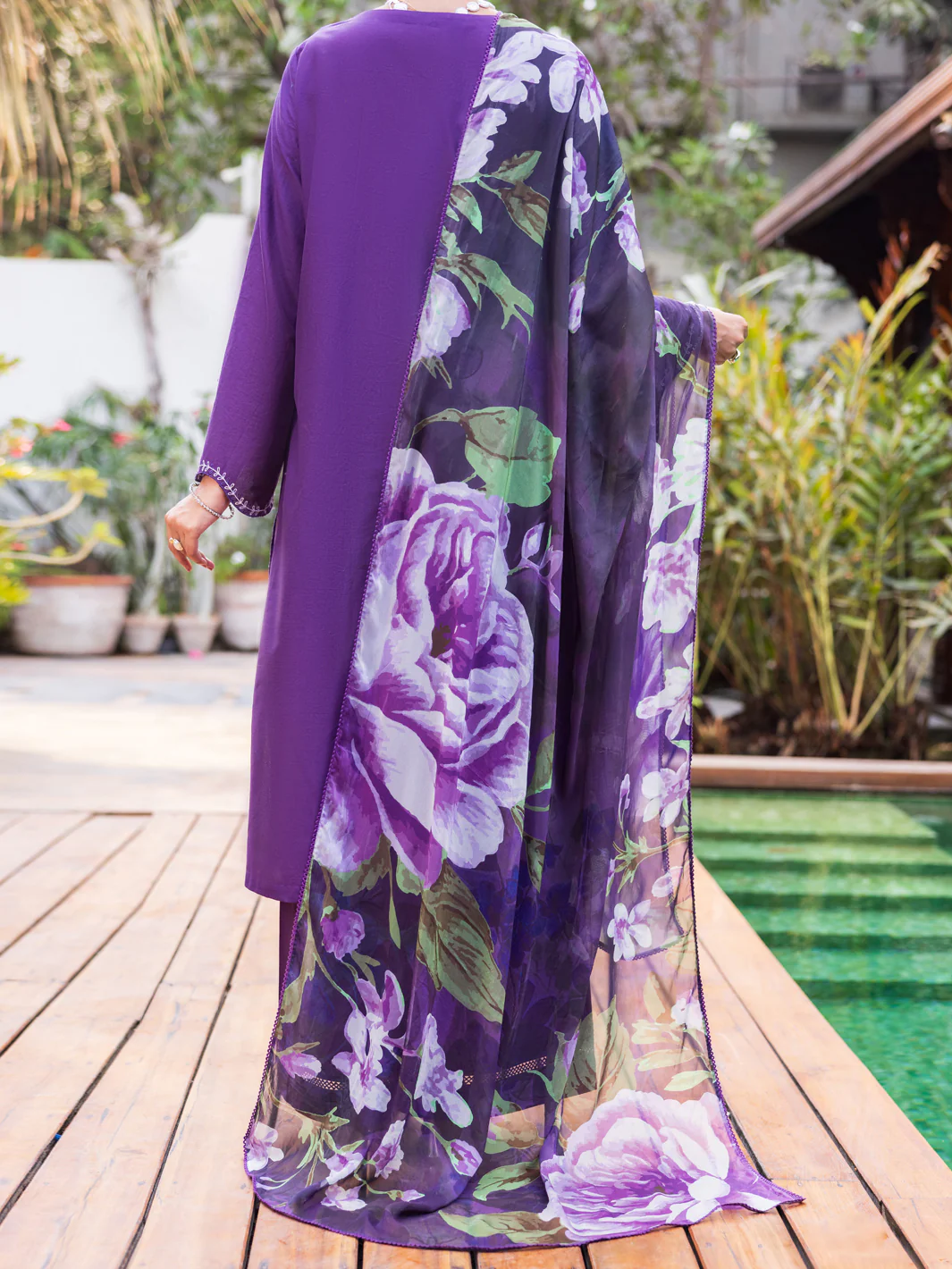 Blue Lawn Dyed Stitched 3PC - ALP-3PS-2623 - Image 2