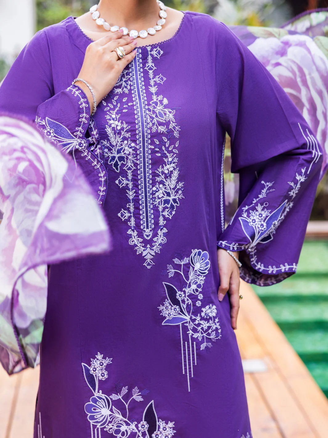 Blue Lawn Dyed Stitched 3PC - ALP-3PS-2623 - Image 4