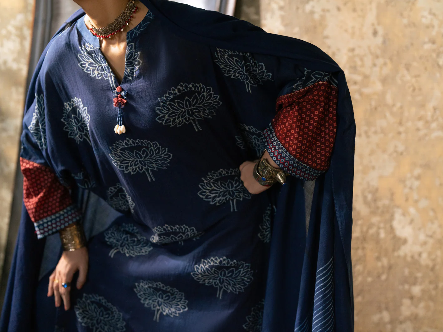 Blue Dyed Lawn 3Pc Stitched- ALCR-3PS-2830 - Image 4