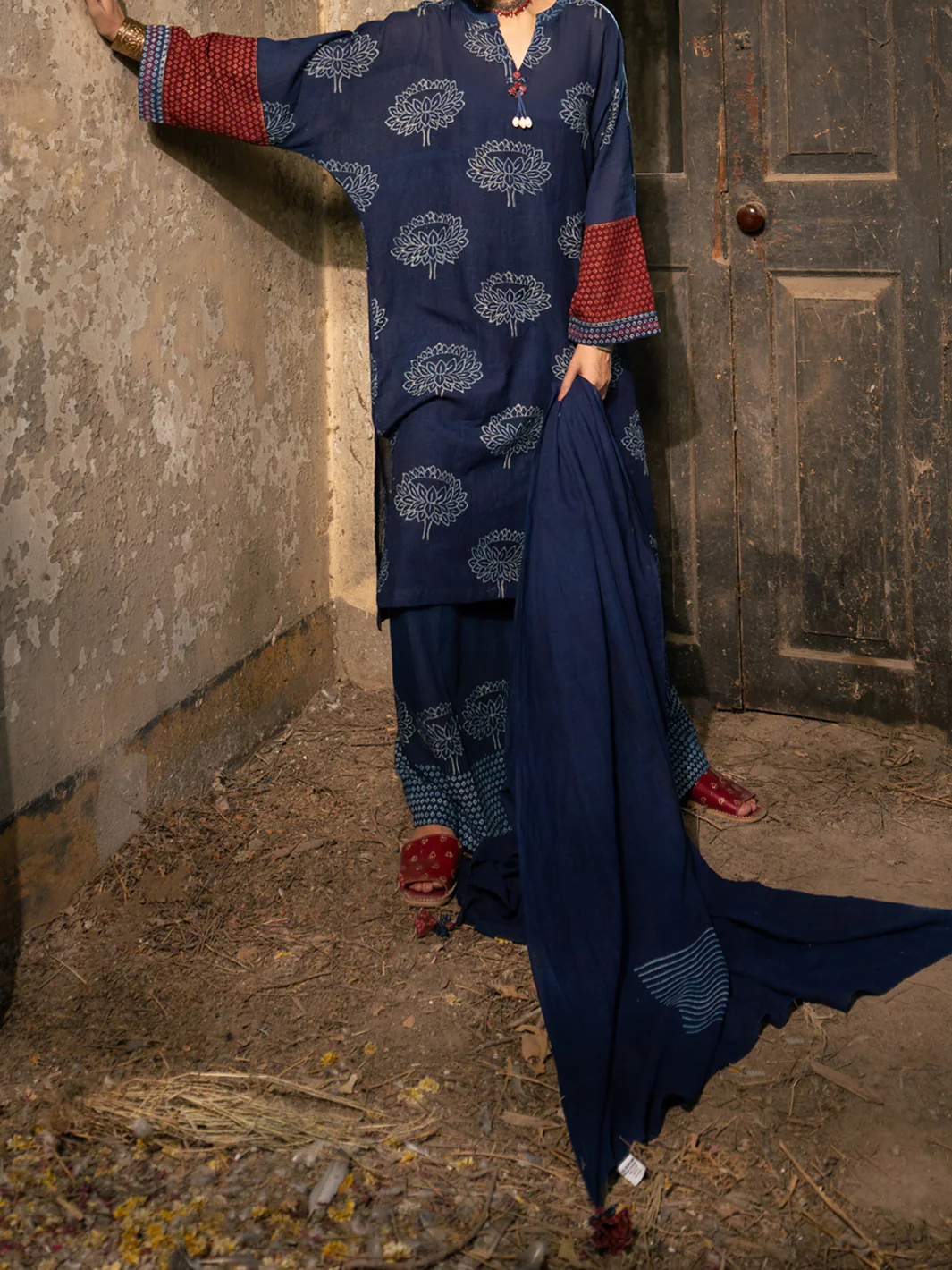Blue Dyed Lawn 3Pc Stitched- ALCR-3PS-2830 - Image 5
