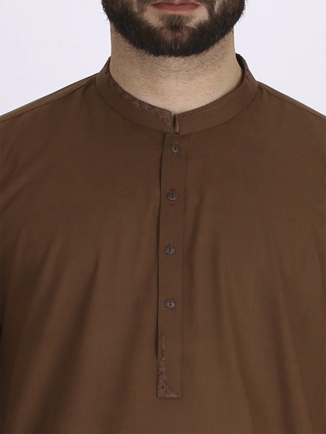 Brown Blended Kameez Shalwar - AL-KS-2304 - Image 2
