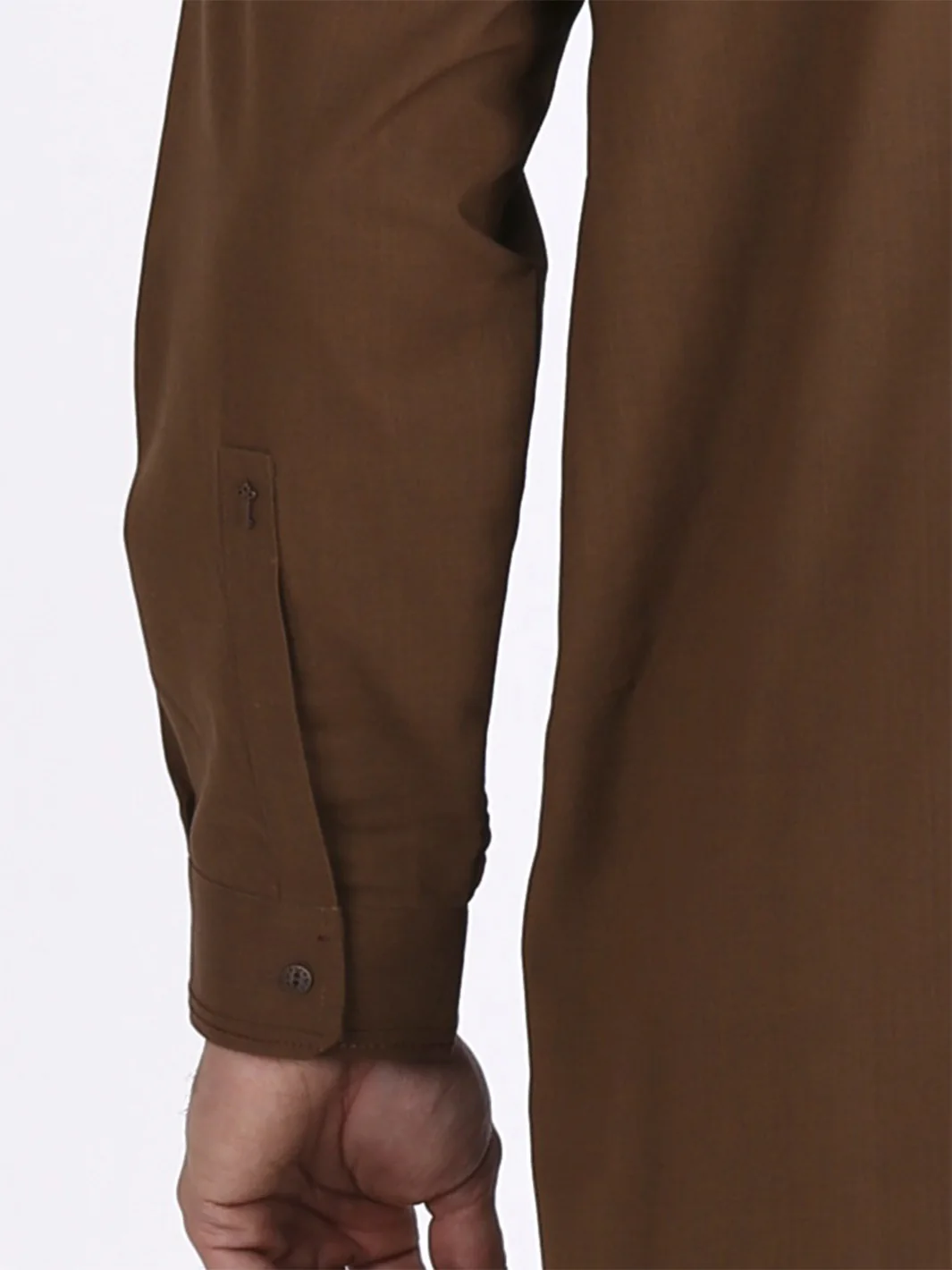 Brown Blended Kameez Shalwar - AL-KS-2304 - Image 3