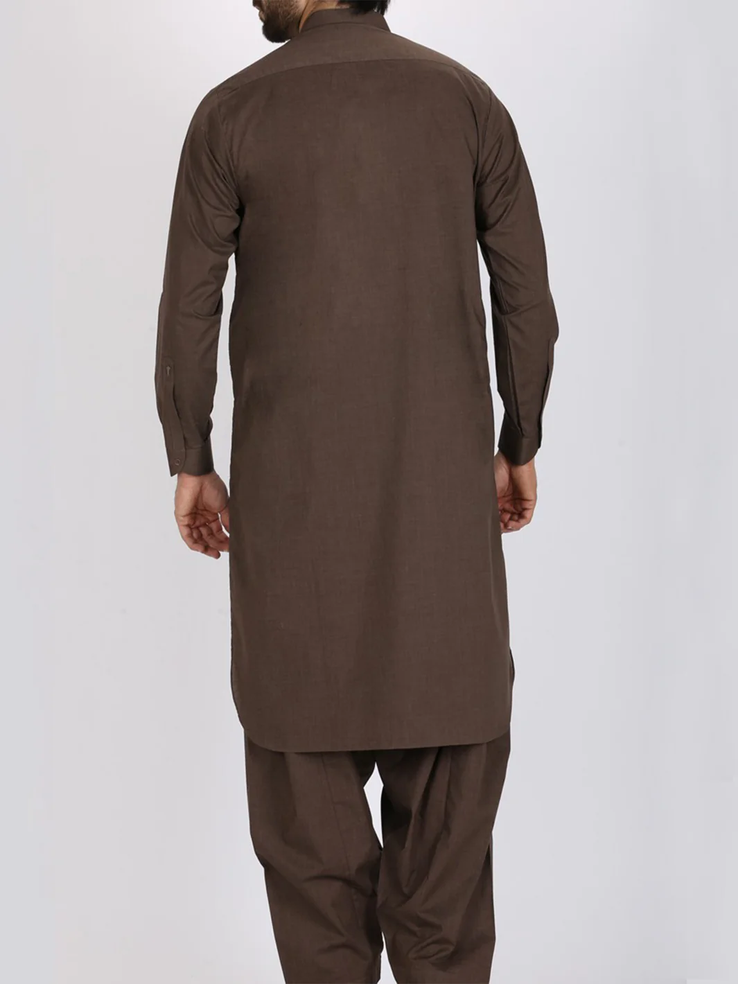 Brown Blended Kameez Shalwar - AL-KS-2393 - Image 3