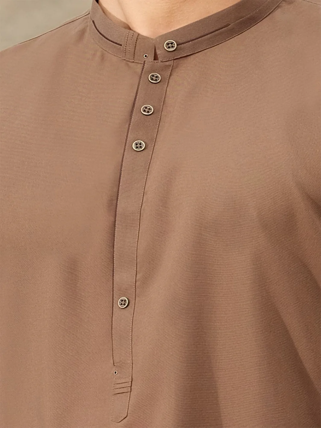 Brown Blended Kameez Shalwar - AL-KS-2455 - Image 2