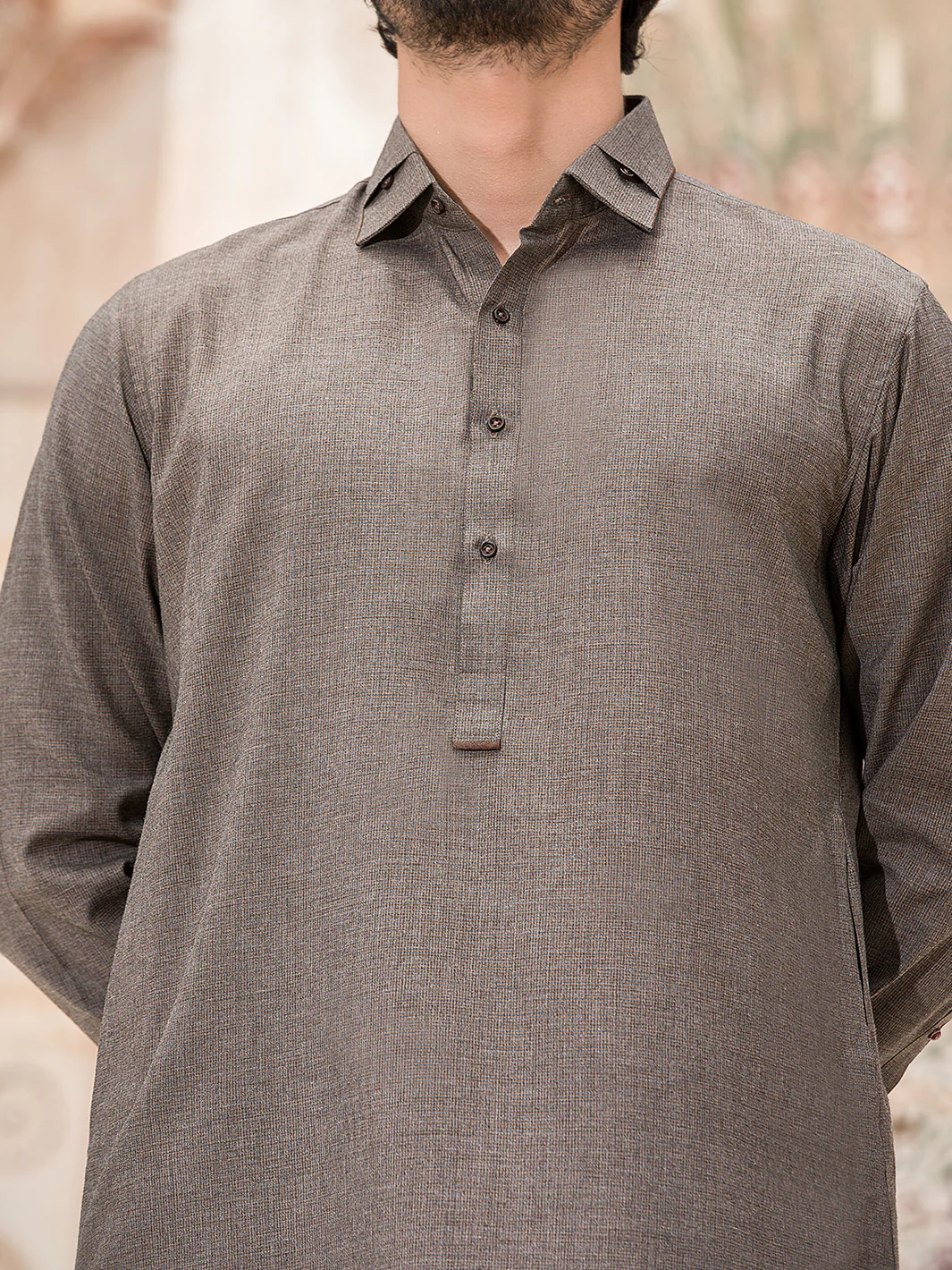 Brown Blended Kameez Shalwar - ALWA-KS-150 - Image 2