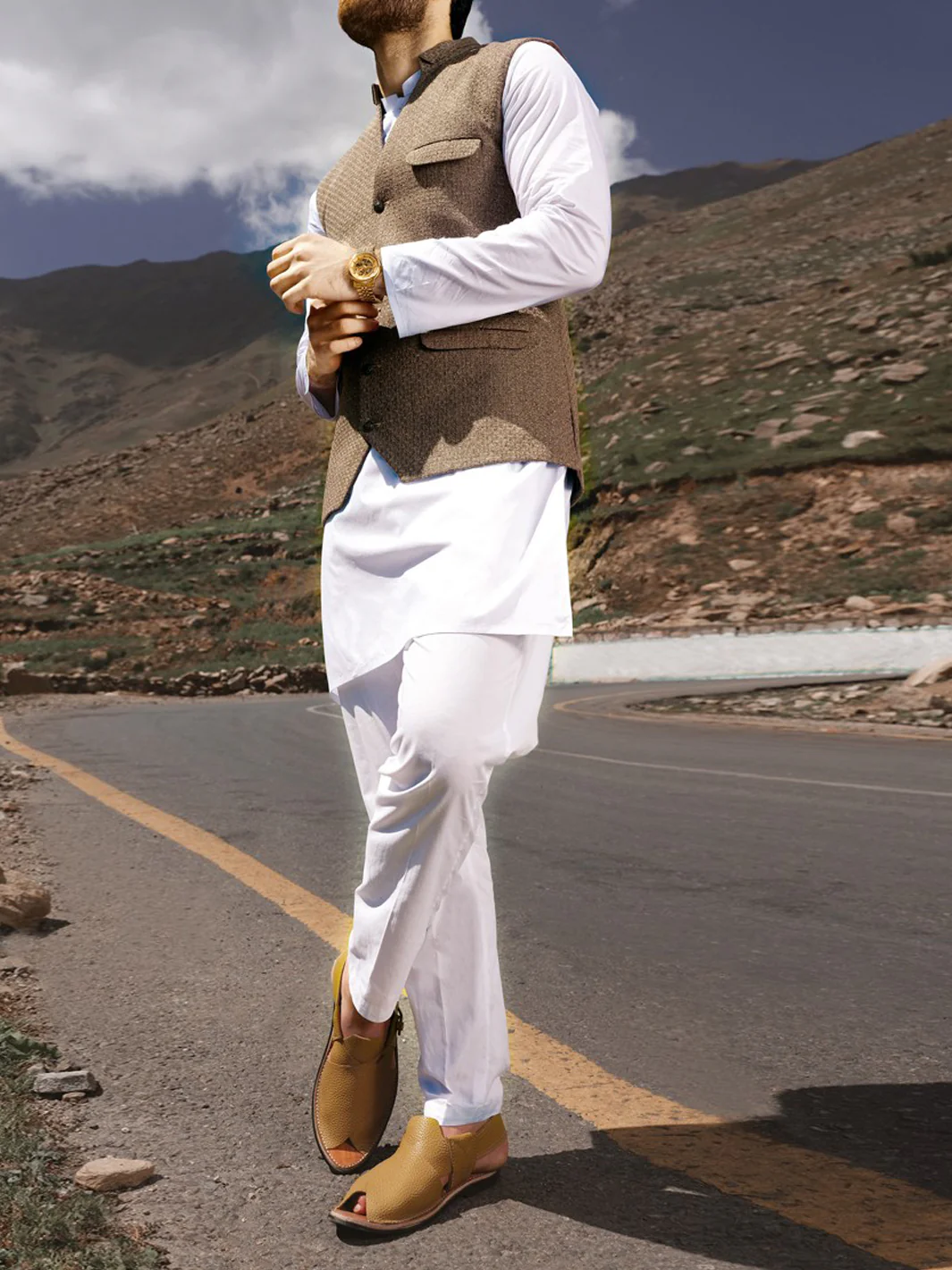 Brown Blended Waistcoat - WC-272 - Image 4