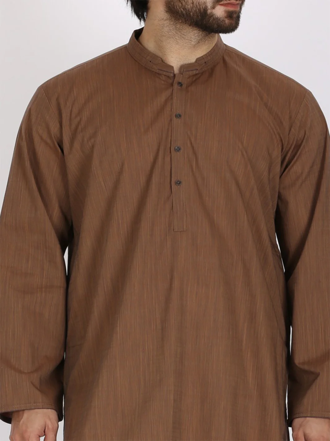 Brown Cotton Kurta - AL-K-752 - Image 2