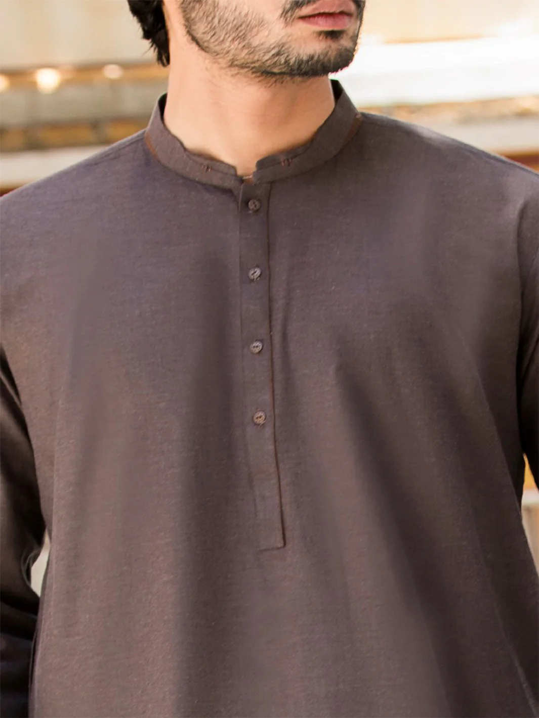 Brown Cotton Kurta - AL-K-783 - Image 3