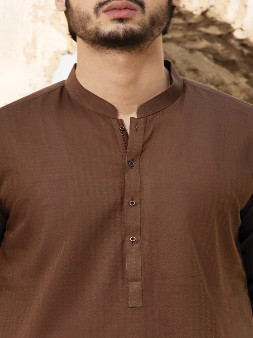 Brown Cotton Kurta - AL-K-798 - Image 2
