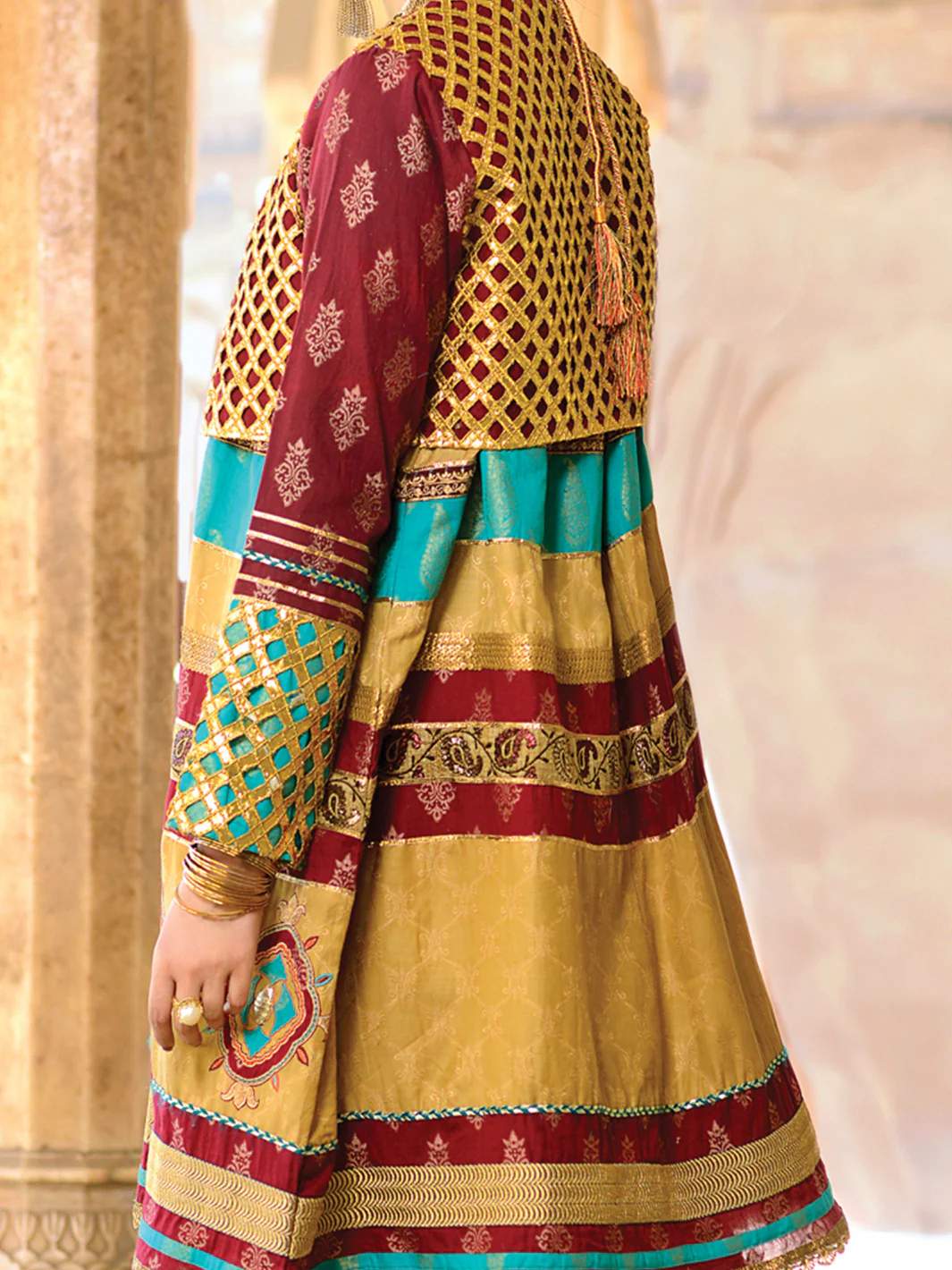 Brown Jacquard Tunic - LK-608 - Image 2