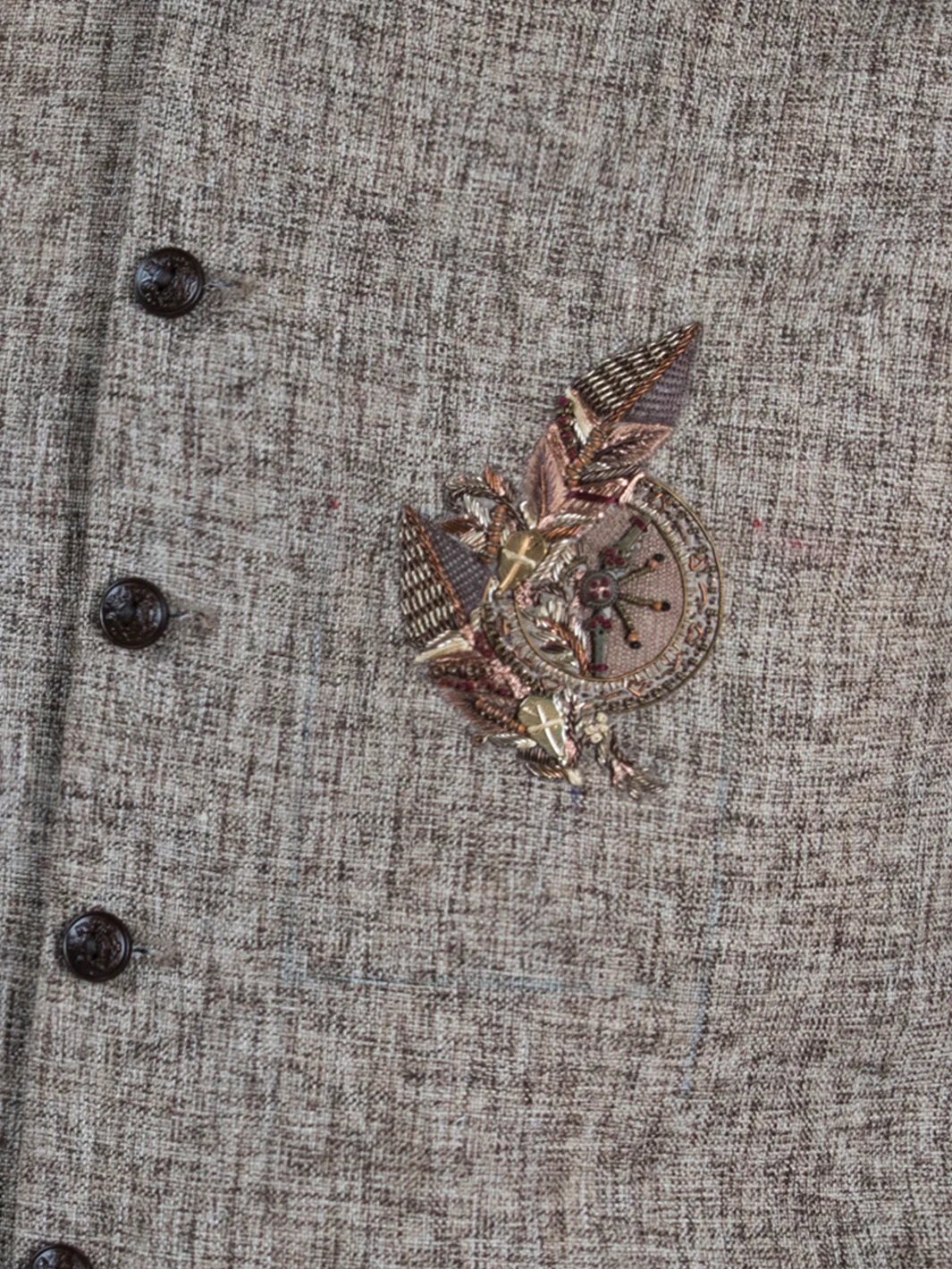 Brown Jute Waistcoat - WC-228 - Image 4