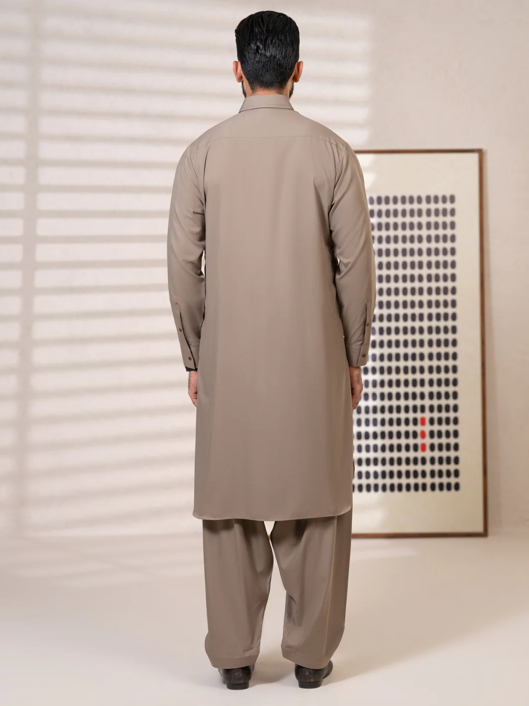 Brown Kameez Shalwar - ALWA-KS-641 - Image 3