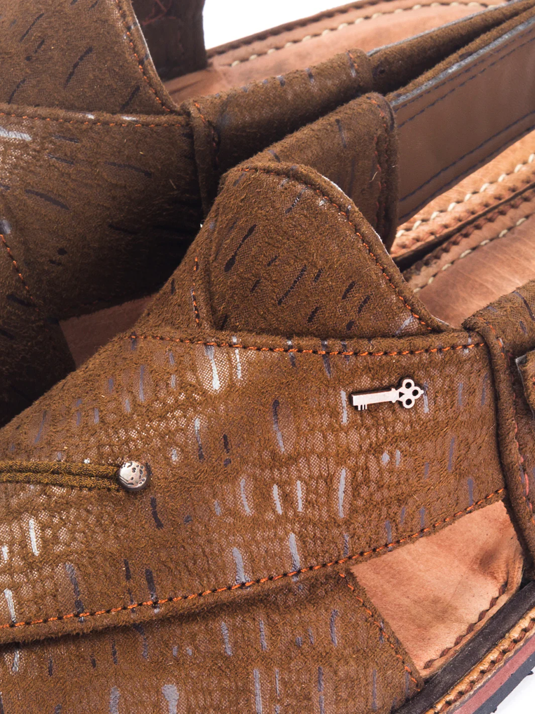 Brown Leather Peshawari Chappal - MFW-FB-018 - Image 2