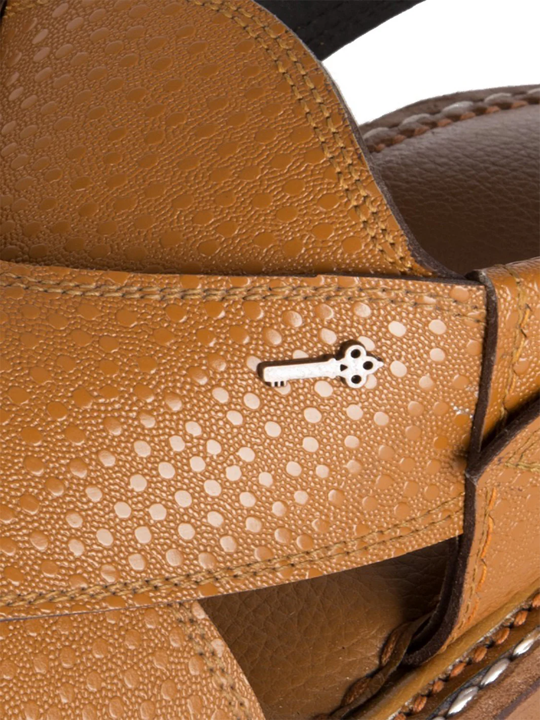 Brown Leather Peshawari Chappal - MFW-HCK-072 - Image 2