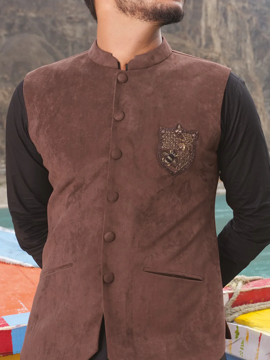 Brown Suede Waistcoat - WC-288