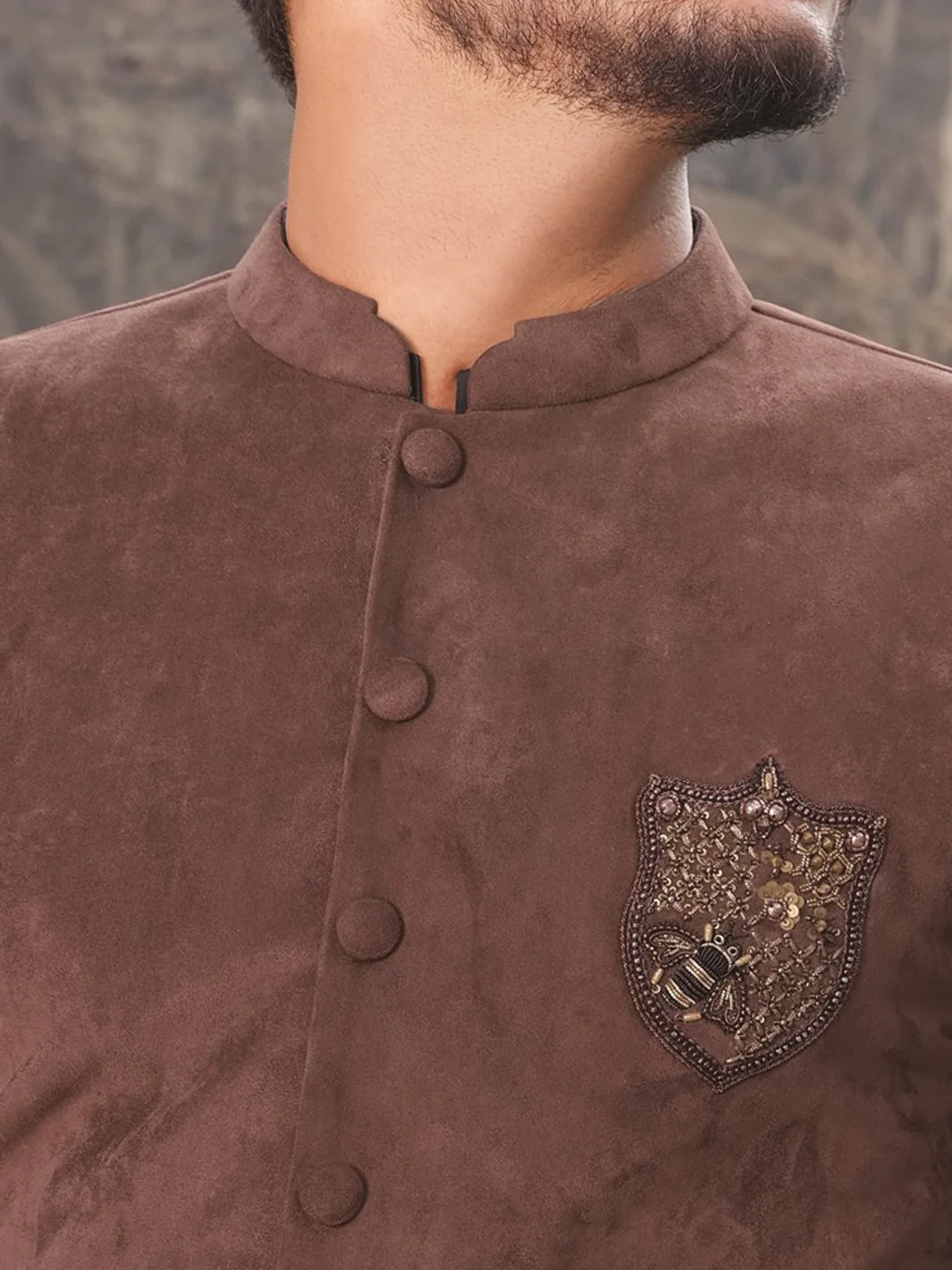 Brown Suede Waistcoat - WC-288 - Image 3