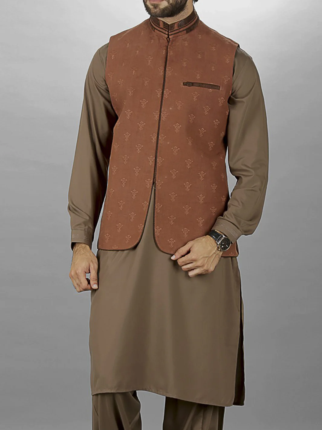 Brown Waistcoat - WC-107 - Image 3