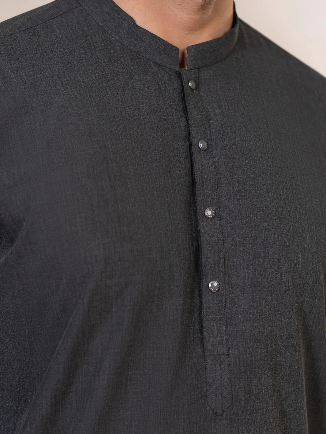 Charcoal Grey Kameez Shalwar - AL-KS-3443 - Image 6
