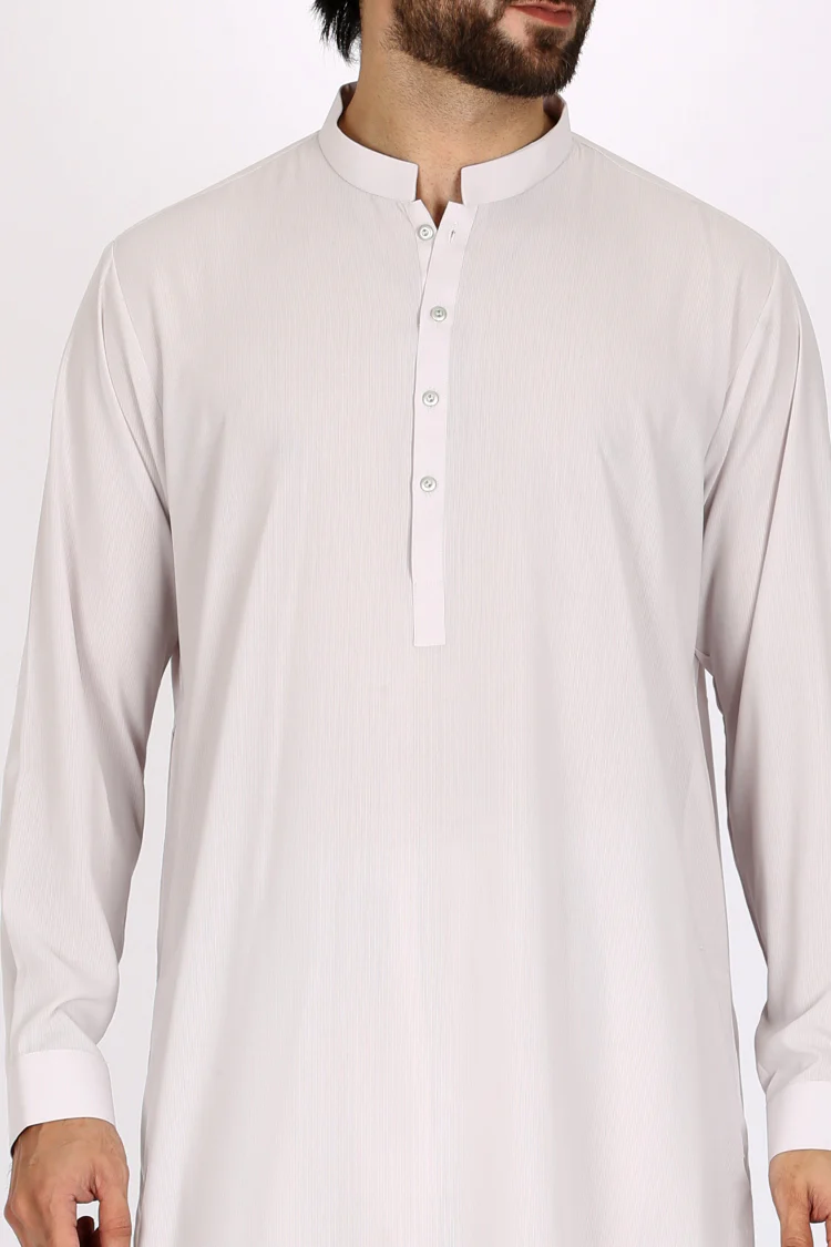 Cream Blended Kameez Shalwar - AL-KS-2365 - Image 3