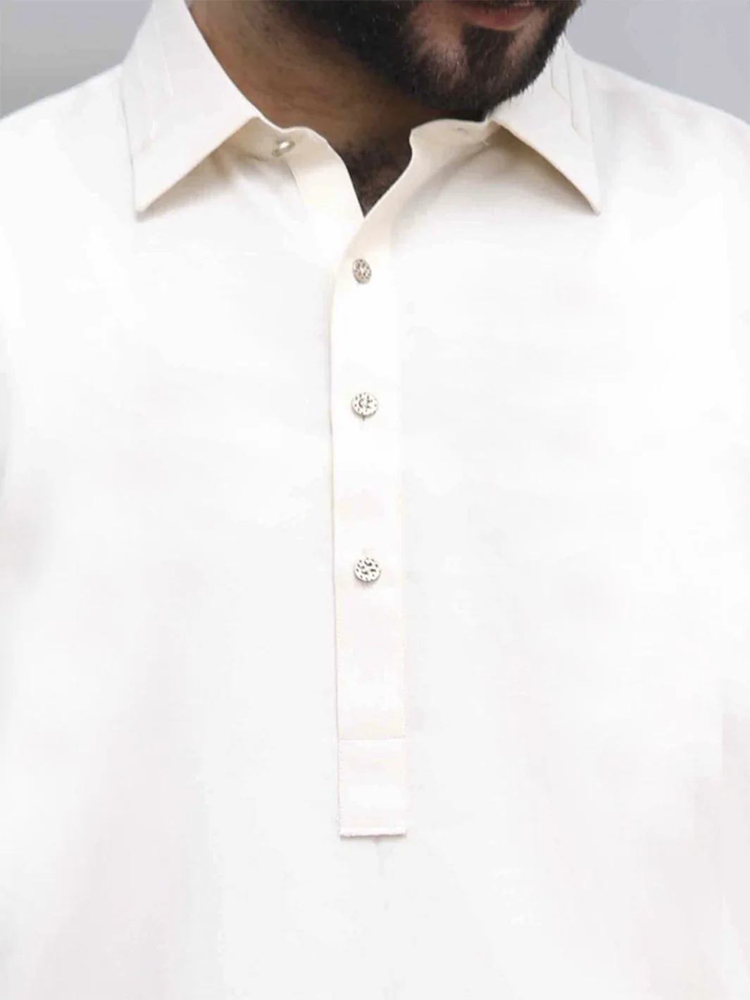 Cream Blended Kameez Shalwar - ALWA-KS-119 - Image 2