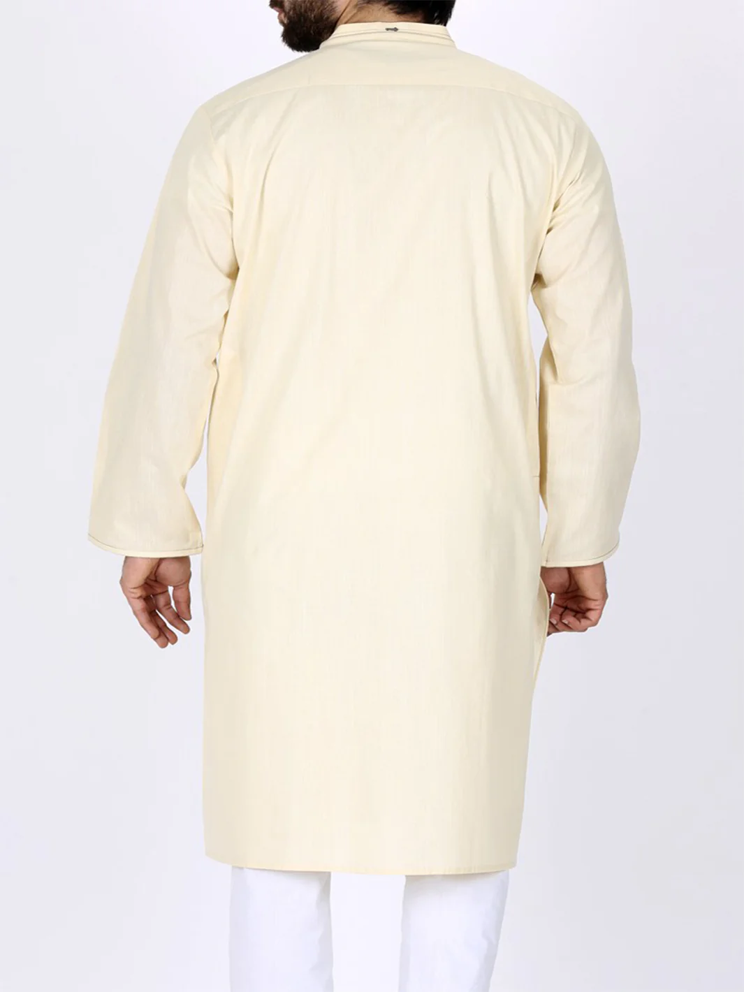 Creamy Yellow Cotton Kurta - AL-K-774 - Image 3