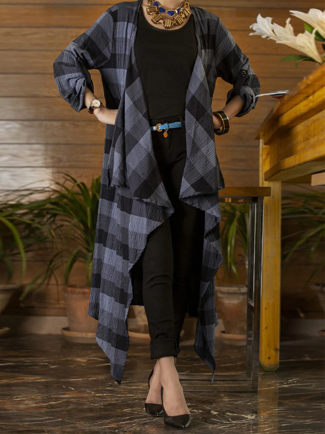 Dark Blue Women Top - LCT-2003C - Image 3