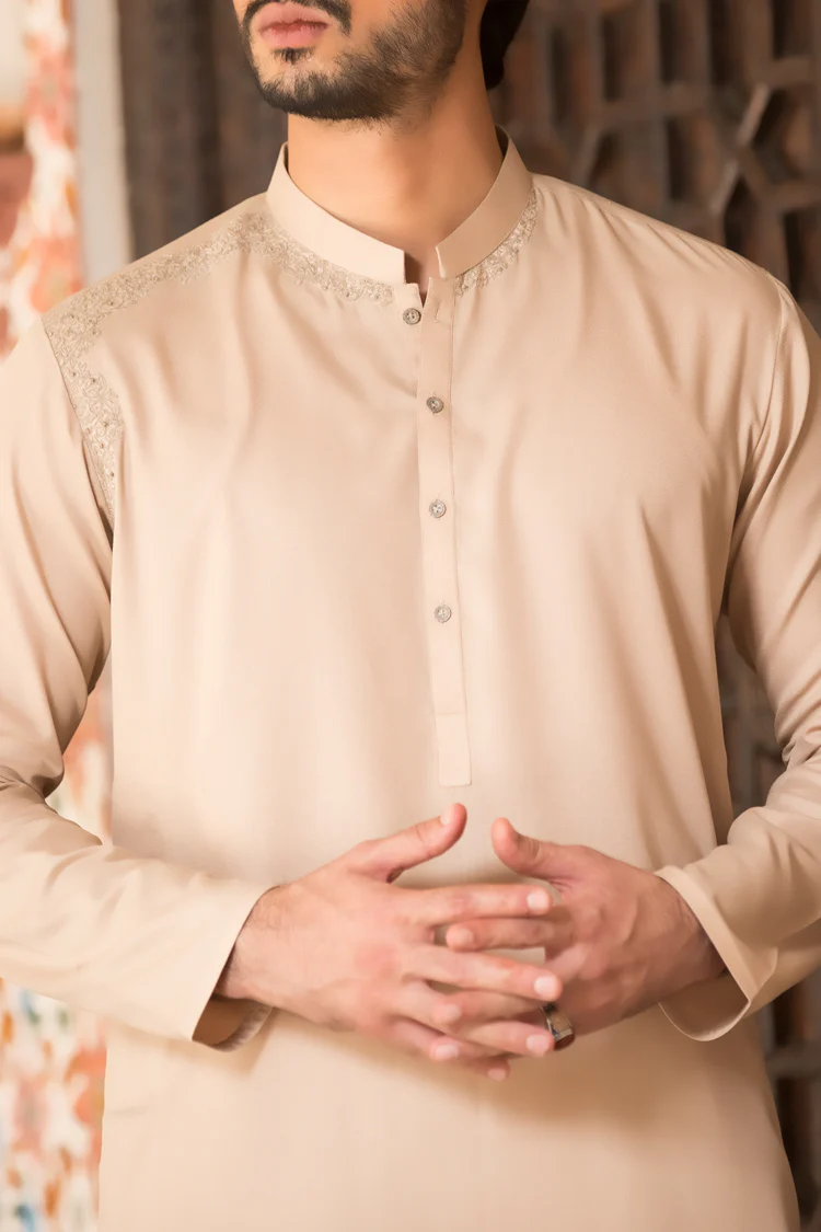 Fawn Blended Kurta - AL-K-724 - Image 2