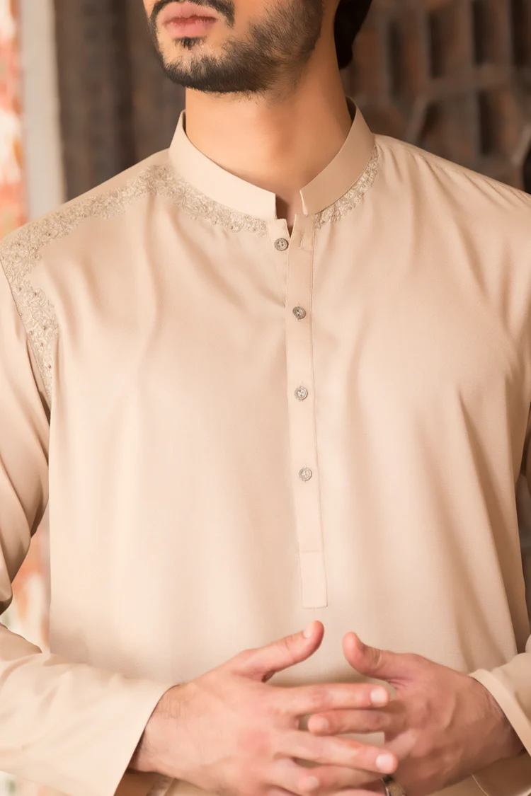 Fawn Blended Kurta - AL-K-724 - Image 3