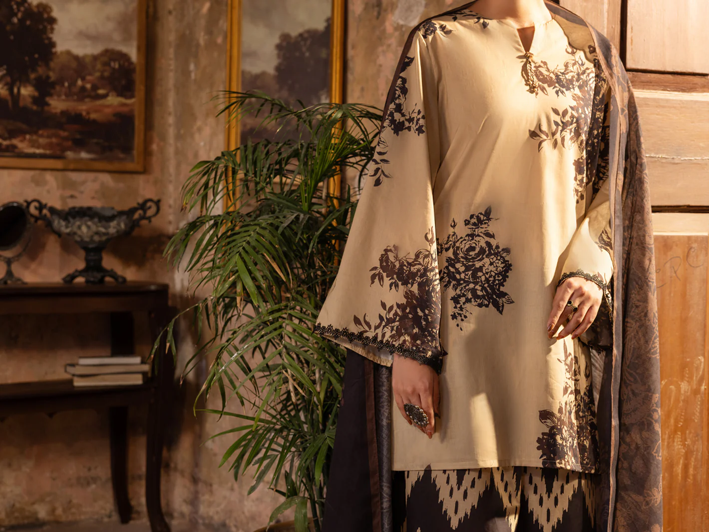 Fawn Cotton Lawn Unstitched 3PC - ALP-3PS-2713 - Image 4