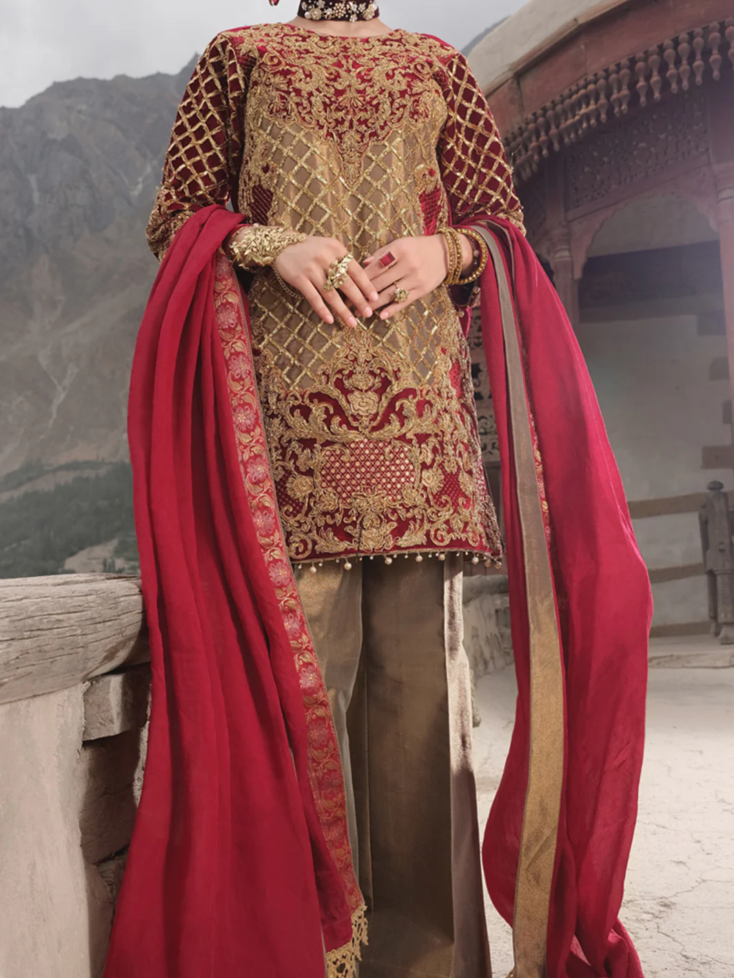Gold Velvet 3 Piece Formal Suit - LS-275