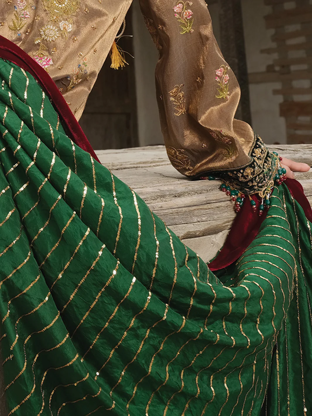 Golden Khaddi Net 3 Piece Formal Suit - LS-274 - Image 4