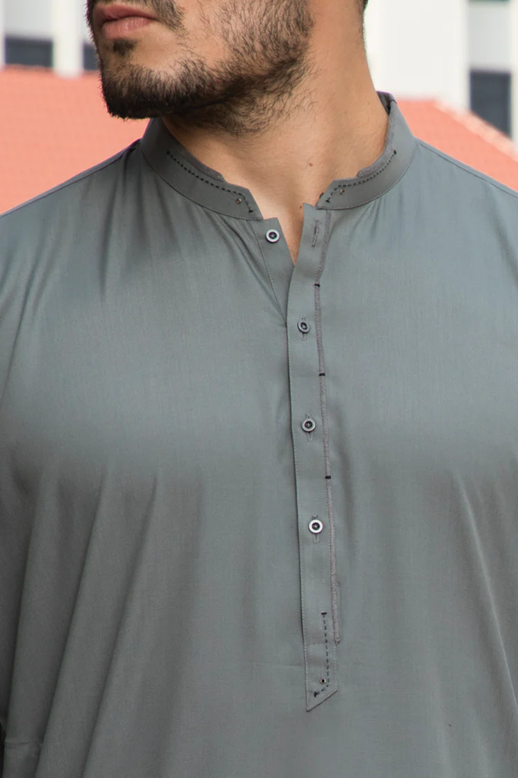 Green Blended Kameez Shalwar - AL-KS-2315 - Image 2
