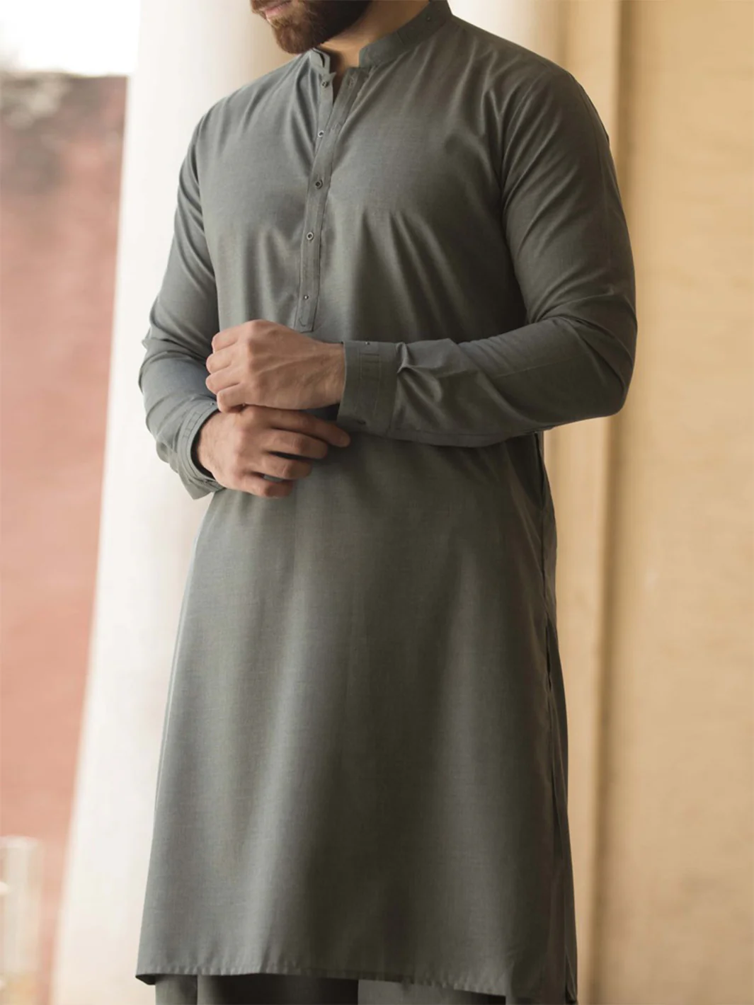 Green Blended Kameez Shalwar - AL-KS-2405 - Image 3