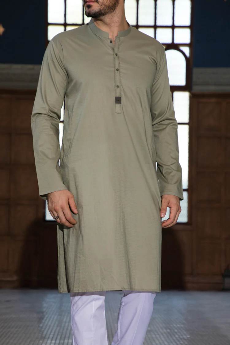 Green Blended Kurta - AL-K-711