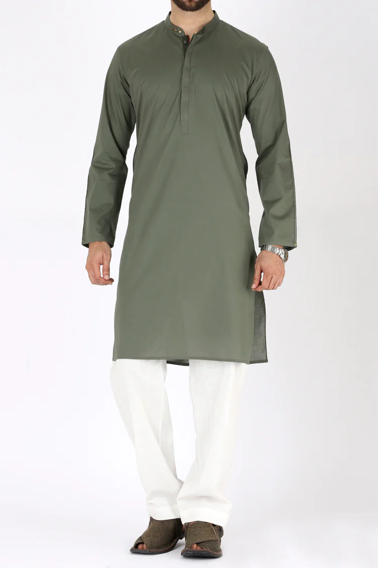 Green Blended Kurta - AL-K-726
