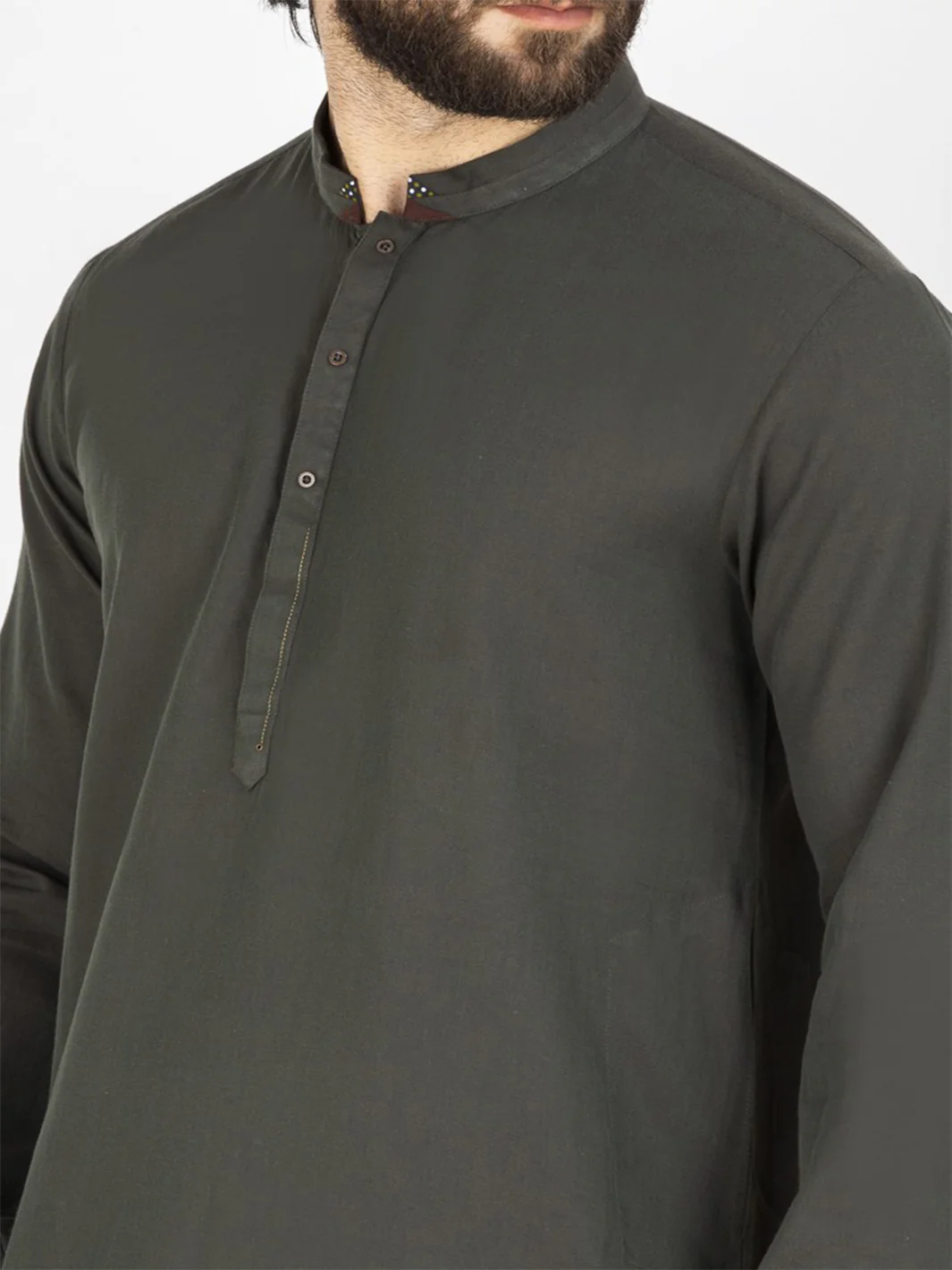 Green Blended Kurta - AL-K-809 - Image 2