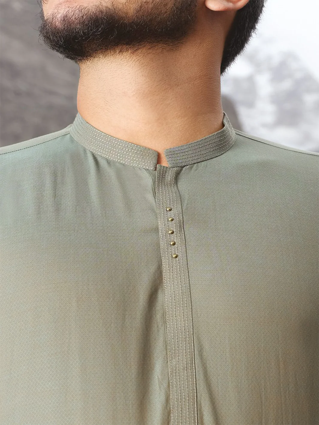 Green Blended Kurta - AL-K-826 - Image 2