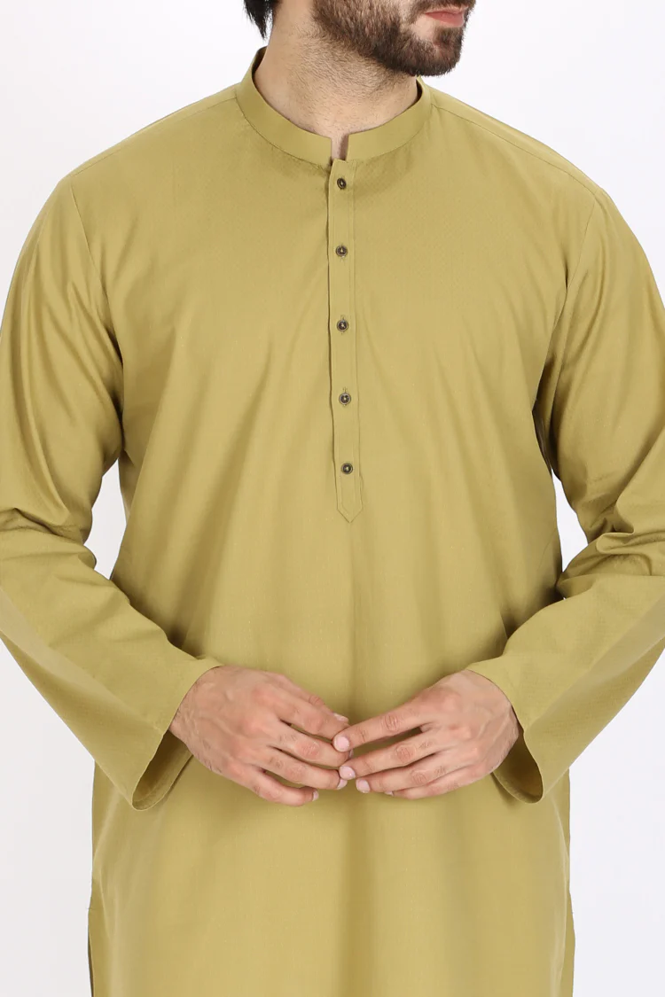 Green Cotton Kurta - AL-K-745 - Image 2