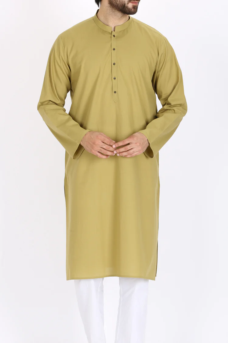 Green Cotton Kurta - AL-K-745 - Image 3