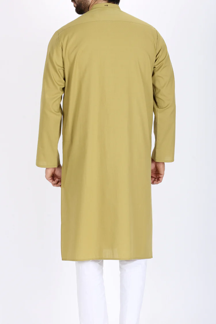 Green Cotton Kurta - AL-K-745 - Image 4