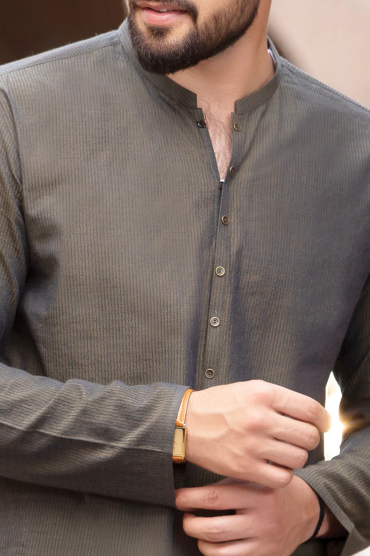 Green Cotton Kurta - AL-K-749 - Image 2