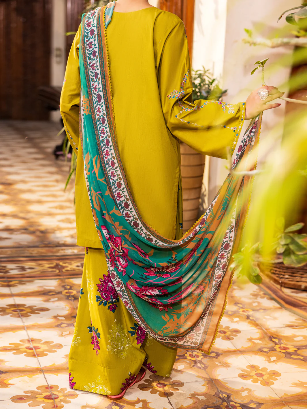 Green Cotton Stitched 3PC - ALP-3PS-2628 - Image 3